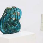 Large Mdina 'Blue Summer' Maltese Glass Sculpture 1980S thumbnail 8