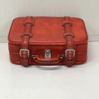 Rode Vintage Koffer Skai Jaren 70 Suitcase thumbnail 3