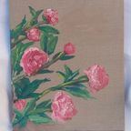 Origineel Schilderij Olieverfschilderij " Bloeinde Pioenen" thumbnail 4