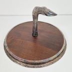 Vintage Verzilverd Wildzwijn Serveerschaal Dienblad Hout ’70 thumbnail 3