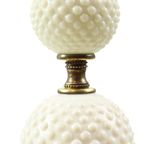 Vintage Tafellamp Frosted Melkglas Messing Hobnail 1970S thumbnail 4