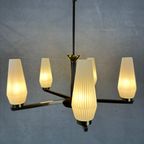 Vintage Hanglamp Messing/opaline thumbnail 3