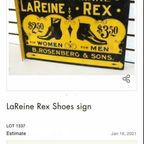 Dubbelzijdig Antiek Usa Tin Sign Van Lareine Rex Shoes. thumbnail 5