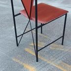 Set Van 4 Vintage Postmodern Leren Eetkamerstoelen thumbnail 16