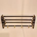 Vintage Kapstok Plexiglas Messing Kleurig Metaal Wandkapstok thumbnail 5
