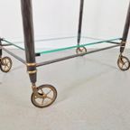 Vintage Regency Messing Metaal Bar Cart Drank Trolley Goud thumbnail 9