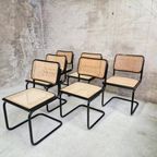 Set Van 6 Cesca Stoelen Marcel Breuer Stijl Webbing Stoelen thumbnail 15