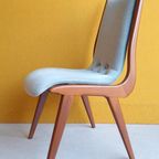 Set Awa Stoelen, Vintage Dinner Chairs, Mohair, Teakhout thumbnail 6
