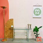 Vintage Glazen Sidetable Met Facet Geslepen Randen thumbnail 7