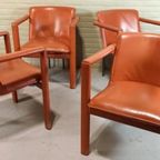 Set Van 4 Leolux Cachucha Leren Stoelen, Hugo De Ruiter thumbnail 3