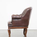 Klassieke En Charmante, Correct Afgewerkte Rundleren Engelse Chesterfield Armchair thumbnail 6