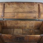 Zeer Grote 16E Eeuwse Primitieve Eikenhouten Kist/ Salontafel/ Dressoir thumbnail 8