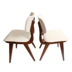 Set Van 2 Vintage Eetkamerstoelen Teakhout/Skai Wébé Louis Van Teeffelen, Jaren '60 thumbnail 4