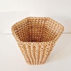 Vintage Mand Prullenbak Prullenmand Sisal Mand Pot Retro Jaren thumbnail 2
