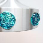 Deense Vintage Hanglamp Aluminium Blauw Glas thumbnail 6