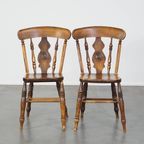 Set Van 2 Antieke Eetkamerstoelen Uit Midden 19e Eeuw thumbnail 2