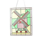 Vintage Glasraam Molen Glas In Lood Zonnevanger 47X37Cm thumbnail 9