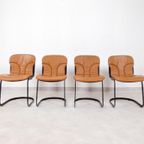 Willy Rizzo Stoelen - Cognac Leather - Cidue Italy thumbnail 7