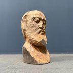 Uit Hout Gesneden Hoofd Of Buste Van Een Man Met Baard thumbnail 8