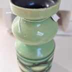 Vintage Aardewerk Vaas, Groen Met Zwart En Geel, Seventies thumbnail 18
