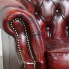 Set Van 2 Rood Gevlamde Rundleren Chesterfield Clubfauteuils En Een Mooie Bijpassende Bijzettafel thumbnail 18
