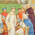 Educatieve Oude Schoolplaat Vaderlandse Geschiedenis Beschaving Karel De Grote 94X65Cm thumbnail 3
