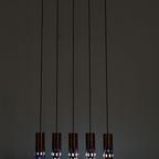 Rood Koperen Hanglamp Met Blauwe Glazen Details 61698 thumbnail 3