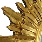 Gouden Sunburst Spiegel Zonnespiegel Hout Convex Heksenspiegel Sixties thumbnail 5