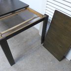 Set Van 6 Brutalist Stoelen En Uitschuifbare Eettafel thumbnail 13