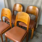 4X Dyrlund Vintage Grenen Stoelen thumbnail 5