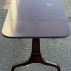 Mid-Century Feder Style Mahogany Drop Leaf Trestle Table thumbnail 9