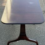 Mid-Century Feder Style Mahogany Drop Leaf Trestle Table thumbnail 2