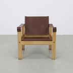 Vintage Fauteuil Safari Easy Chair Set Leer Escriba Brazil (setprijs) thumbnail 12