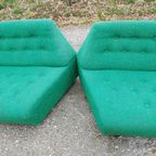 Jaren '70 Fauteuils Groen Met Tafeltjes thumbnail 6