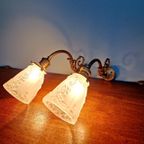 Paar Art Deco Schansen In Brons En Gesatineerd Glas, 1920 thumbnail 9