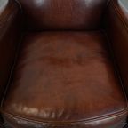 Comfortabele Schapenleren Fauteuil/ Armchair Met Een Mooi Patina En Warme Kleuren thumbnail 11