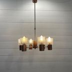 Vintage Sputnik Lamp , 6 Messing Armen En Glazen Kappen. thumbnail 2