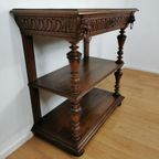 Landelijke Frans Eikenhouten Sidetable Wandtafel Met Lade thumbnail 9