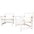 Set 2 Deense Safari Chairs Vintage Design Fauteuil Tuinstoel thumbnail 7