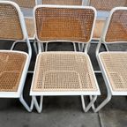 Zes Vintage Cesca Design Stoelen, Witte Uitvoering, 1980's thumbnail 6
