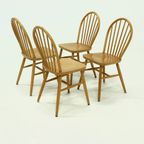 Set Of 4 Scandinavian Spindle Back Dining Chairs In Style Of Akerblom 1960s thumbnail 6