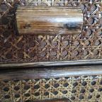 Vintage Ladekastje Donkerbruin Hout Webbing thumbnail 9
