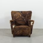 Art Deco Armchair In Cow Skin thumbnail 3