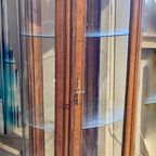 Ovale Vitrinekast Met Bol Glas, Messing Klauwpoten, 150 Cm Hoog thumbnail 8