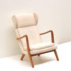 Deens Design Vintage Fauteuil Met Crème Bekleding Uit De Jaren ’70 thumbnail 5