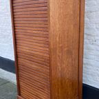 Eiken Rolluik Archiefkast Met Originele Schuifbakken, 113 Cm Hoog thumbnail 7