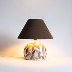 Studio Ceramic Table Lamp With Leaves, France 1960S thumbnail 17