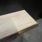 Sidetable / Wandmeubel, Travertin En Messing, Belgochrom 1970'S thumbnail 6
