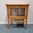 Licht Houten Antiek Theekastje Vitrine Wijntafel Kastje thumbnail 3