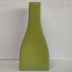 Unieke Groen Blauwe Bloemenvaas In Flesvorm thumbnail 2
